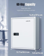 60 Position Steel Key Cabinet with Combination & Key Lock (White / 60 Keys)