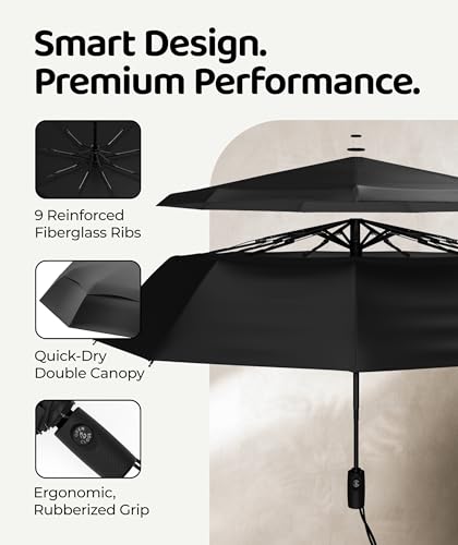 Windproof Travel Umbrella (1. Black / Standard)