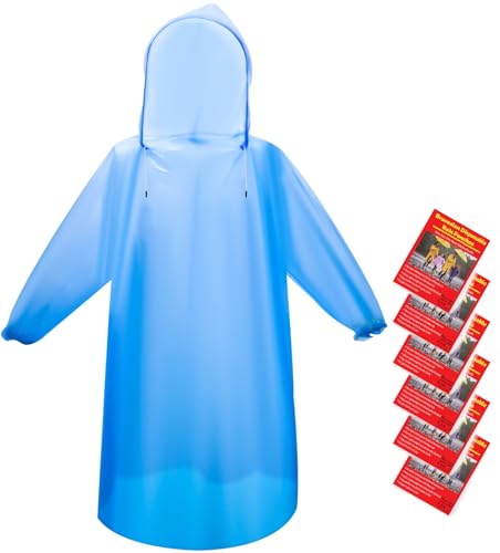 6 & 20 & 50 Pack Disposable Rain Ponchos for Adults (Blue / 20 Pack)