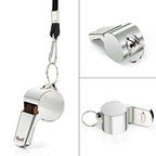 Whistle Stainless Steel Whistle with Lanyard (Silver C)