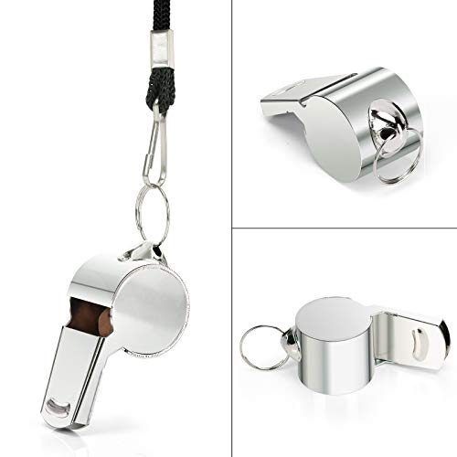 Whistle Stainless Steel Whistle with Lanyard (Silver C)