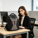 Laptop Backpack 17.3 Inch Computer Backpack for Men (Black/Light Browm / 17.3 inch)