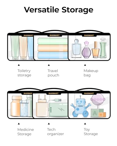 Clear Toiletry Bag for Travel (Pink / Pack of 2)