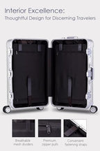 20 Inch All Aluminum Carry On Luggage with Wheels (Black / Carry on 20inch)