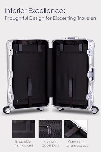 20 Inch All Aluminum Carry On Luggage with Wheels (Black / Carry on 20inch)