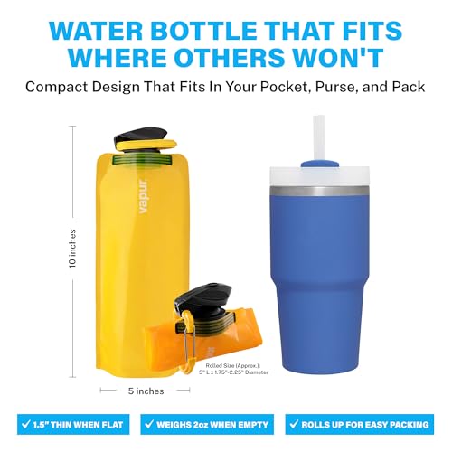 Collapsible Water Bottle with Carabiner (Marigold / 23 Ounces)