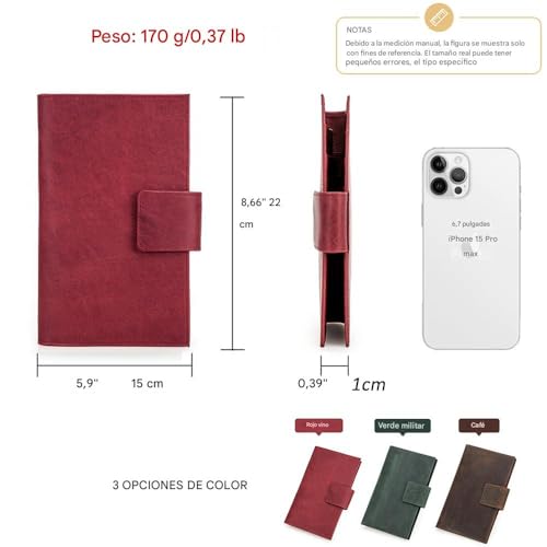 Full Grain Leather RFID Blocking Family Passport Holder for 4 Passport Wallet Compatible with Airtag Travel Passport Cover with 4 Passport Slot (Wine Red)