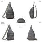 Sling Bag for Women Crossbody Bags Sling Purse Cross Body Backpack Vegan Leather Over Shoulder Bag Travel Handbag Gifts Dark Grey (Drak Grey)