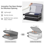 Top Opening Carry On Luggage 20 Inch Aluminum Frame Hardside Suitcase (Jet Black / 20 Inch)