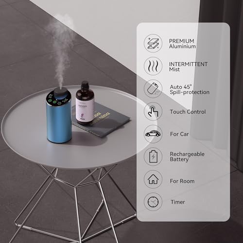 Waterless Essential Oil Diffuser Aromatherapy Scent Diffusers for Home Large Room (Blue)