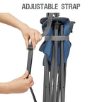 Extra Large Quick Folding Tripod Stool with Backrest Fishing Camping Chair with Carry Strap (Blue)