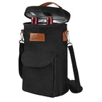 2 Bottle Wine Cooler Tote Carrier (Black / 2 Bottle-with front pocket)