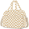 Corduroy Lunch Box Lunch Bag for Women Adults Men (C-Brown Grids / Large - 13L)