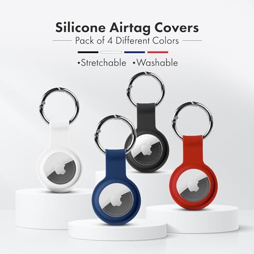 Apple AirTag 4 Pack Shockproof (White - Black - Blue - Red)