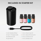 AN6 Waterless Essential Oil Diffuser Starter Kit (Black4)