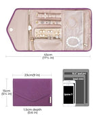 Travel Jewelry Organizer Roll Foldable Jewelry Case (Medium / Purple)