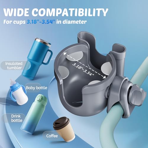 Walker Cup Holder with Phone Holder (Gray)