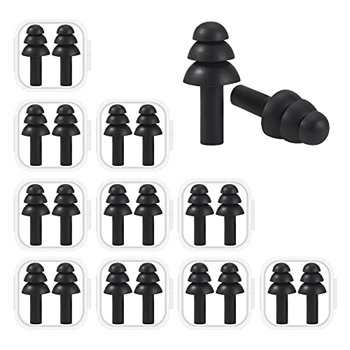 10 Pairs Noise Cancelling Ear Plugs (10 Pairs - Black)