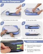 Compression Packing Cubes for Travel (Set of 10 / Light Purple)