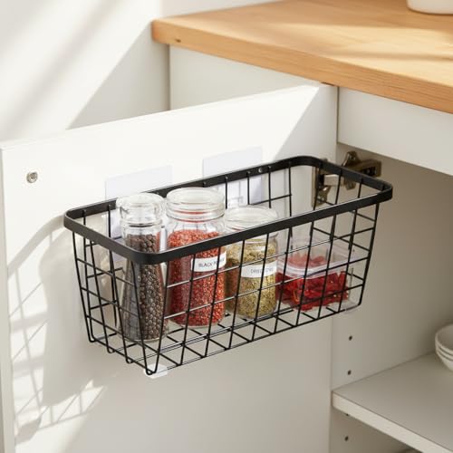 4 set Hanging Wall Basket Organizer (Black-New / 4 PACK)