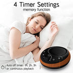 Brown Noise Sound Machine White Noise Machine Nonstop 30 Soothing Sounds Sound Therapy for Baby Kids Adults Sleep Machine 36 (Wood)