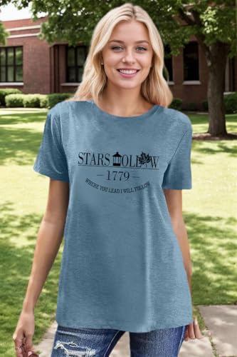 Fall Leaf Shirts 1779 Autumn Festival Short Sleeve Tee Tops Blue (Medium / Blue)