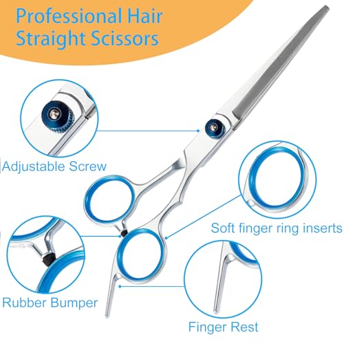 9PCS Hair Cutting Scissors Professional (Blue)