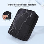 Double Layer Cable Organizer Bag Portable Travel Digital Storage (dark black)