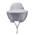Unisex Outdoor Activities UV Protecting Sun Hats with Neck Flap Grey (One Size / .Light-grey)