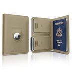 Passport Wallet with Holder for AirTag (Olive)