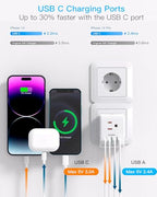 2 Pack Germany France Travel Plug Adapter