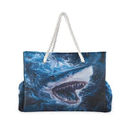 Large Beach Bags Totes Canvas Tote Shoulder Bag Soft Wave Water Resistant Bags for Gym Travel Daily Ocean (Sharks in the Water)