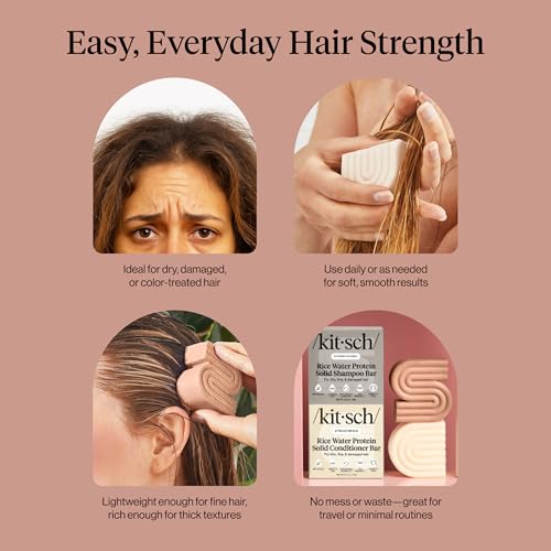 Rice Water Solid Shampoo and Conditioner Set for Hair Growth