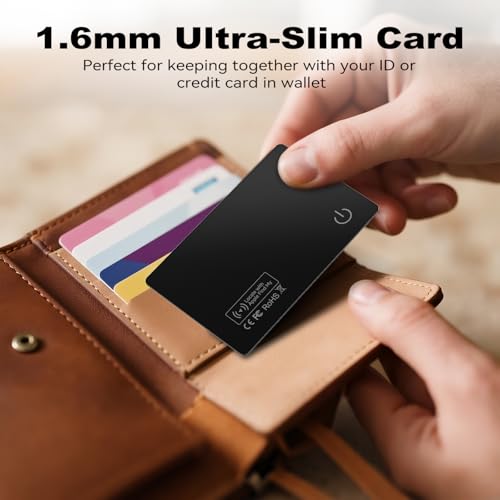 2Pack Wallet Tracker Air Card Tag Tracker Card Ultra Slim 0.07in (2pcs black)