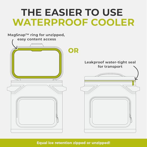 Magnetic Leak Proof 36 Can Soft Cooler with Waterproof Zipper (Steel Blue / 36 Can)