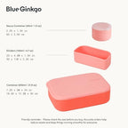 Bento Style Silicone Lunch Box Set (Coral)