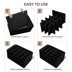 Shoe Organizer for Closet 2 Pack (Black-2Pack / Extra Large(26.5''L x 16.54''W x 13.5''H))
