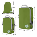5 Set Compression Packing Cubes for Travel (Green / 5PCS)