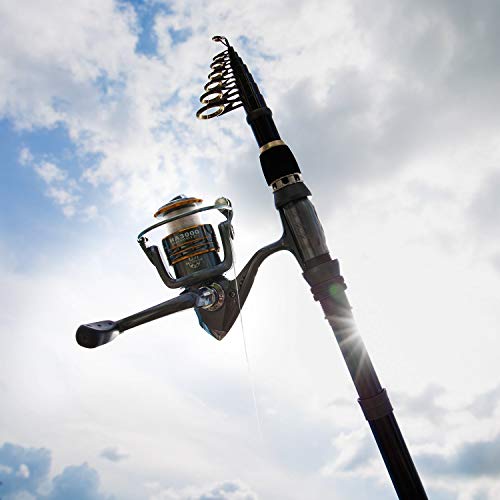 Telescopic Fishing Rod Pole Spinning Fishing Rod Carbon Fiber Travel Rod for Saltwater Freshwater Rods 1.8M 5.91Ft (ONLY Fishing rod (not include reel) / 1.8m 5.91ft)