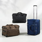 Large Expandable checked Luggage Suitcases with Wheels Foldable Duffle Bag for Travel suitcase for Women Men Garment Bag（Blue） (22 Inch / Blue)