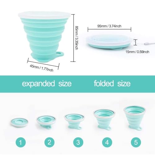 Collapsible Cups for Traveling (Gray-Green)