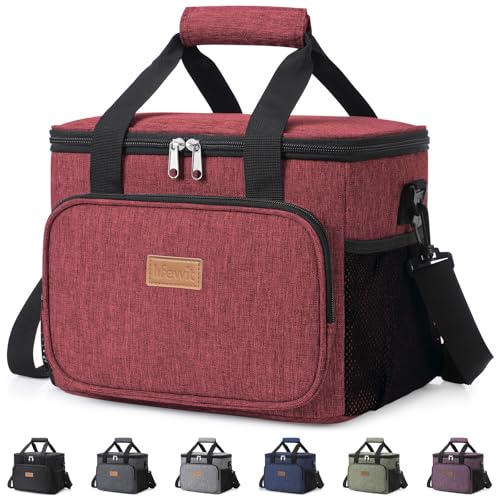 Insulated Lunch Box for Men (Burgundy / Large(15L))
