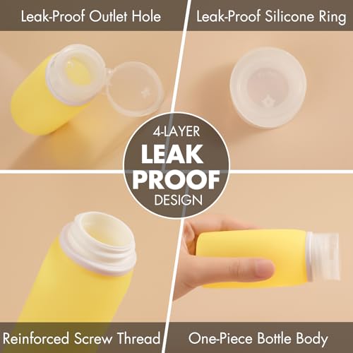 21 Pack Leak Proof Silicone Travel Bottles Set (Multi-color)