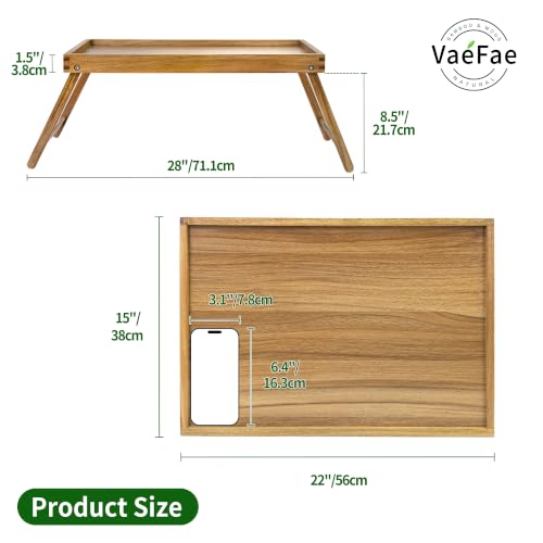 Acacia Bed Tray Table with Folding Legs (Extra Large)