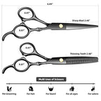 6.89 inch Hair Cutting Scissors Set With Thinning Knife (Black)