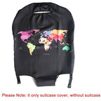 Thicker Luggage Cover Elastic Suitcase Cover Protector Fits 18 (World Map / L)