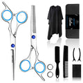 11 PCS Hair Cutting Thinning Scissors Set (Blue / 1 Count (Pack of 1))