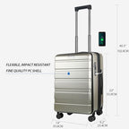 20 Inch Airline Approved Carry On Luggage (Champagne)