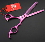 7" Dog Grooming Scissors Set with Rhinestone Accent (Pink)