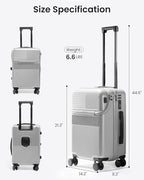 20 Inch Top Opening Carry On Luggage With Wheels (Dark Green)